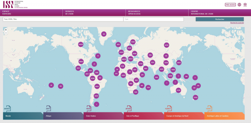 Page d’accueil du nouveau portail du Centre international de l’ISSN