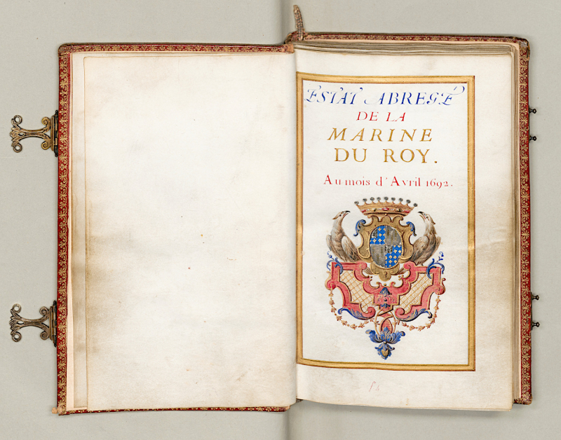 Estat abrégé de la Marine du Roy au mois
            d’Avril 1692 : ce document, conservé sur le site de Vincennes de la
            bibliothèque du
            Service historique de
            la Défense, fait partie de l’ensemble des annuaires de la Marine numérisés en
            2018.