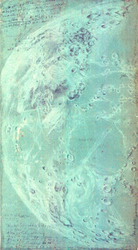 Dessins originaux des taches de la Lune de Sébastien Leclerc et Jean Patigny réalisés d’après les observations de Jean-Dominique Cassini [Cassini I] - pl. 45, D 6/40