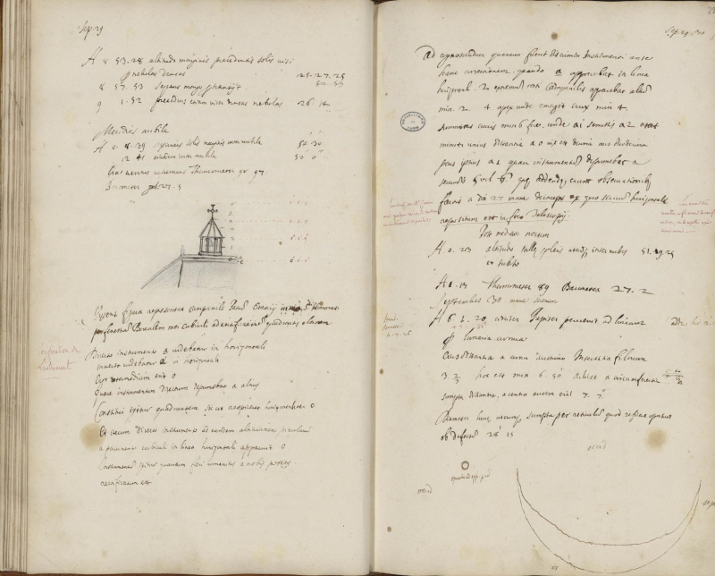 CASSINI I, Journal des observations faites à l’Observatoire royal de Paris, 1671-1672. Cote D1/1.
