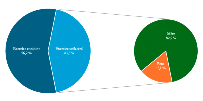 Figure 6. – Type d'exercice de l'autorité parentale en première instance.