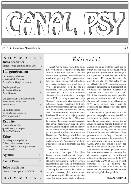 Couverture du n°15
