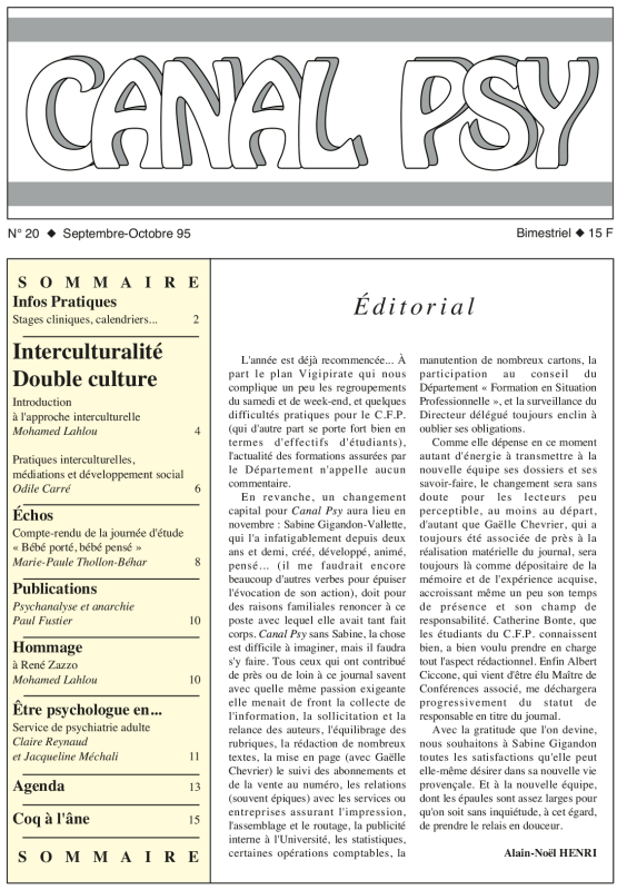 Couverture du n°20