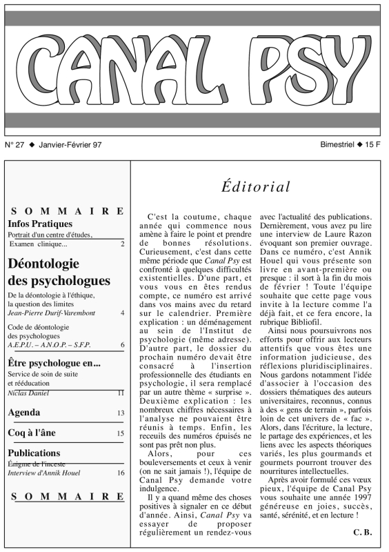 Couverture du n°27