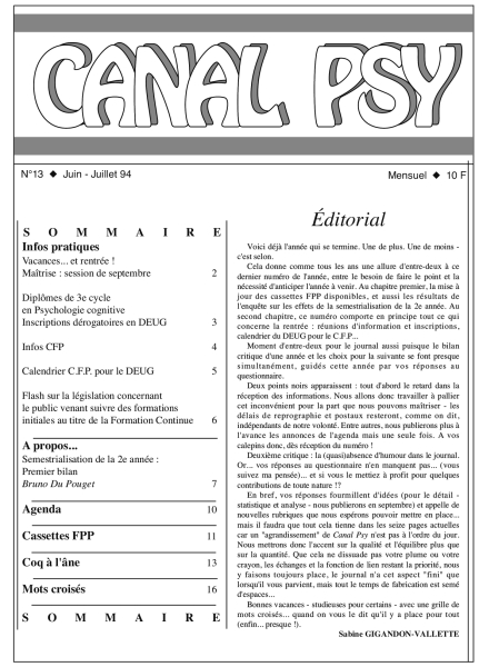 Couverture du n°13