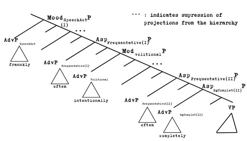 Figure 2: Extract from Cinque’s hierarchy with two AspFrequentative positions