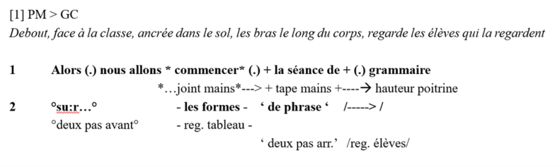 Exemple 1. Professeure experte M : début de séance