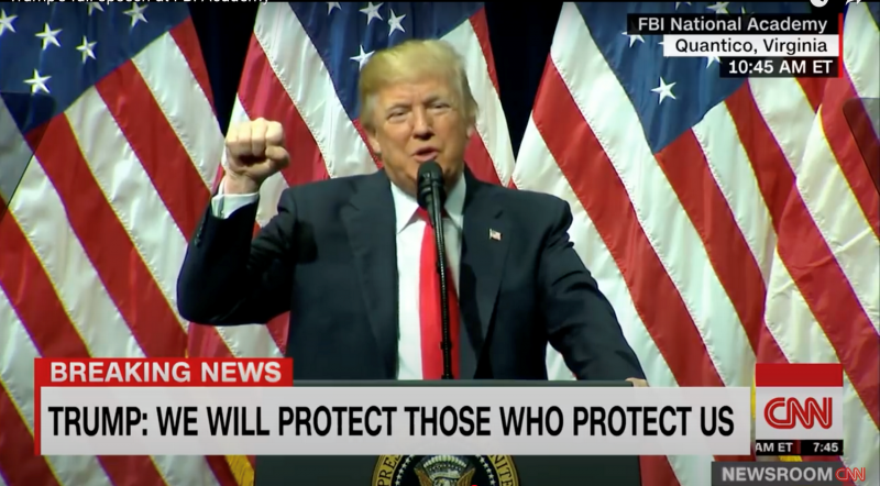 Figure 2: Trump, “they come in by lottery”, Quantico, Virginia, December 15th, 2017, CNN.