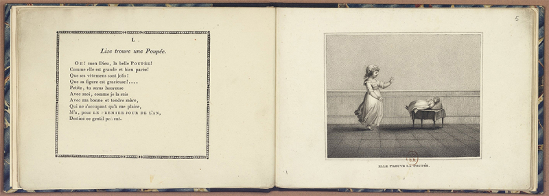 Fig. 1. A. Noël, Les Jeux de la poupée, ou les Étrennes des demoiselles, Paris, A. Noël, 1806, n. p. [4 vo, 5 ro].