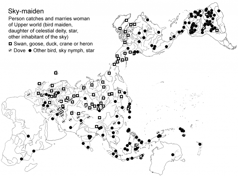 Figure 5. – Areal distribution of motif Sky-maiden.