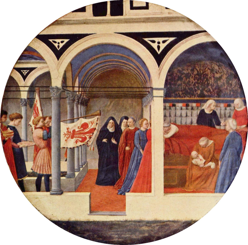 Masaccio, Visite de la pépinière, Tondo, 