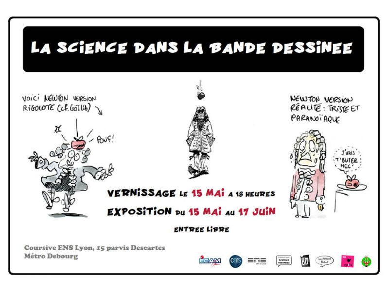 Affiche de l’exposition « La Science dans la bande dessinée », 15 mai 2013,