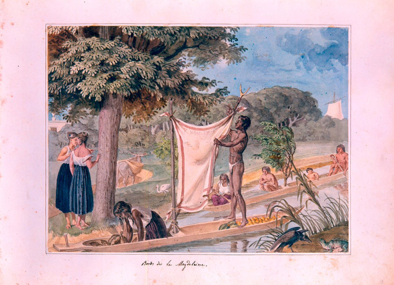 François Roulin, Bords de la Magdeleine, 1823, Aquarelle, Banco de la República, Bogotá