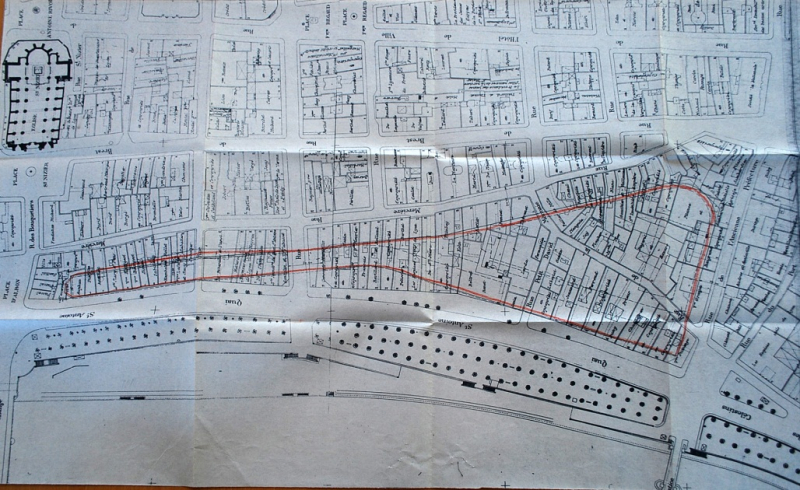 Ill. 1 : Ville de Lyon, Plan du secteur à rénover, ca. 1958