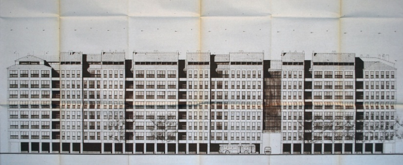 Ill. 4 : M. Marot, R. Levasseur, M. Fournier, Quai Saint-Antoine – rue Mercière reconstruction, façade Saint-Antoine, 10 février 1966