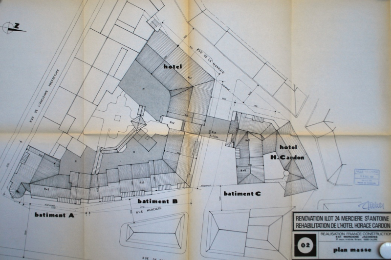 Ill. 9 : Jean-Claude Demichel, Claude Dordilly, Rénovation îlot 24 Mercière – Saint-Antoine, plan masse, 5 octobre 1981