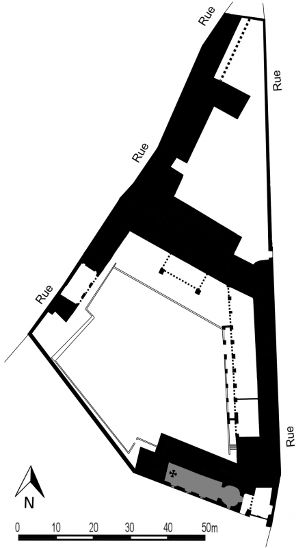 Ill. 3: Restitution du plan-masse du premier couvent des annonciades célestes de Gênes au xixe siècle