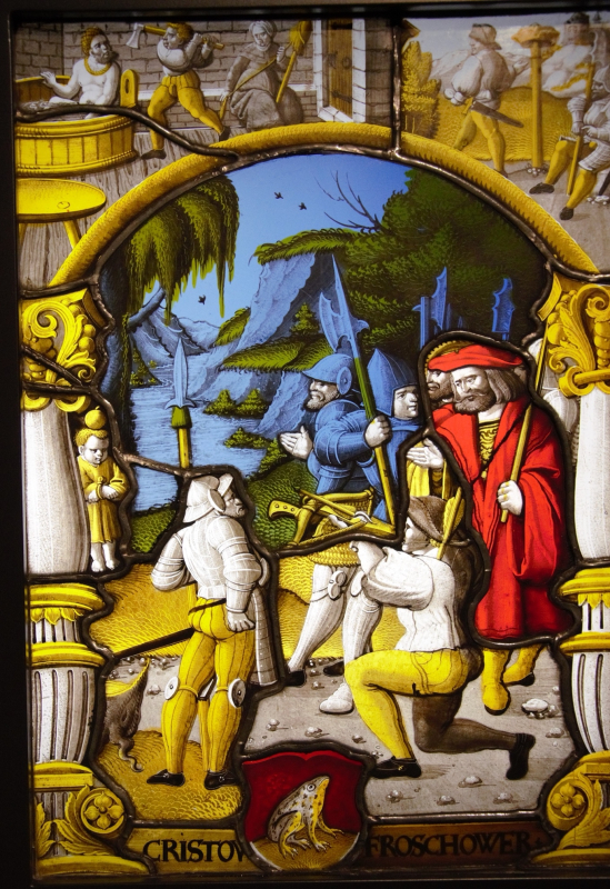 Guillaume Tell. Entre légende et histoire, montagne et identité territorialisée, Vitrail, v. 1530, Musée National Suisse, 35,5 x 25,2 cm., SNM_DIG-60227_LM-13255