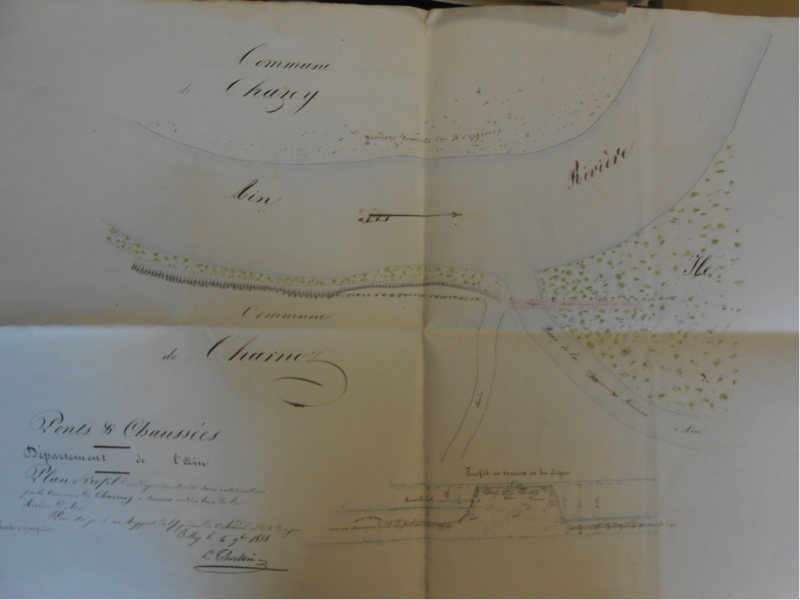 La régulation mise en image : La digue de Charnoz sur l’Ain, 1838