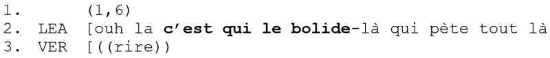 Extrait 1 : C’est qui le bolide (0h48)17