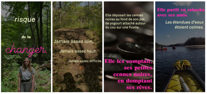 Figure 9. Montage du récit de l’élève sous forme de stories sur Instagram