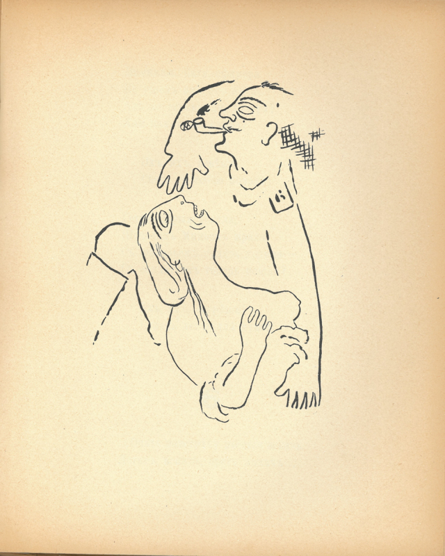 Илл. 3. Ванька и Катька, иллюстрация Михаила Ларионова к Двенадцати (Мишень, 1920).