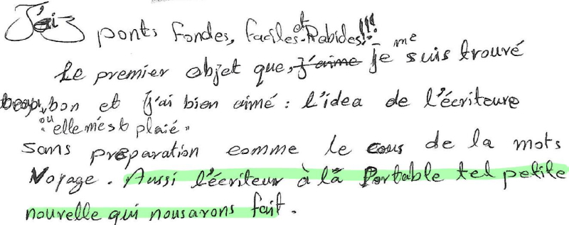Figure 4. – Étudiant 3O – Extrait du questionnaire bilan.