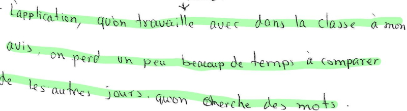 Figure 7. – Étudiant 3A – Extrait du questionnaire bilan.