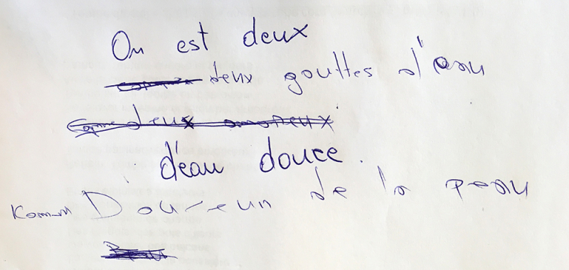 Figure 9. – Production écrite d’étudiants de l’EFLE (UNIL).