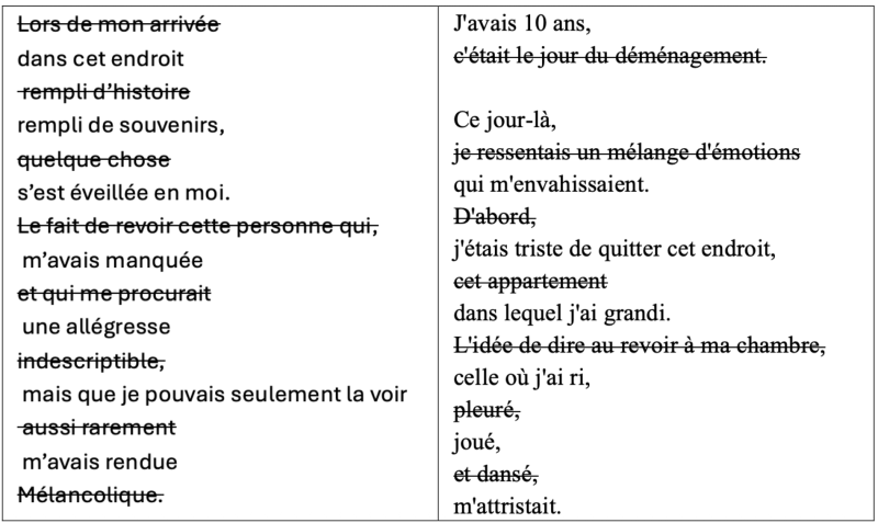 Figure 4. – Textes d’Ana et de Lana, troisièmes versions.
