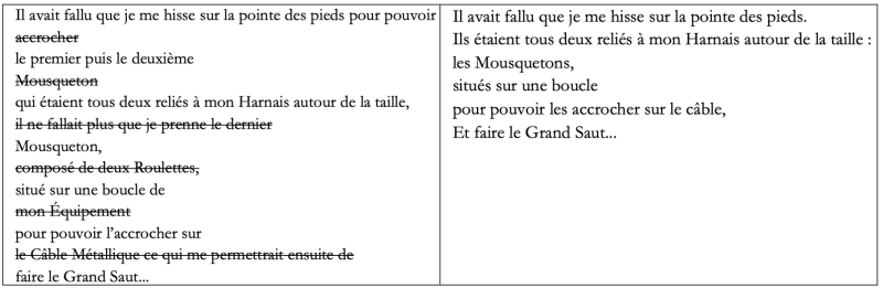 Figure 9. – Texte de Chloé, troisième et quatrième versions.