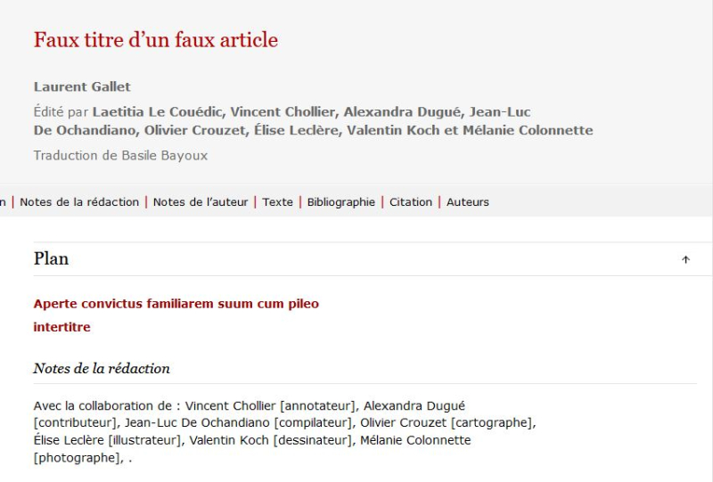 Exemple d’affichage des rôles collaborateurs