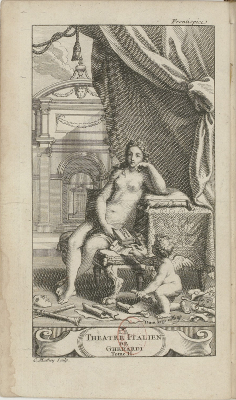 Fig. 3. Frontispice du Théâtre italien de Gherardi…, 1741, t. II. BnF/Gallica