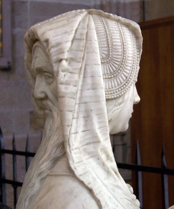 Fig. 6 : Tombeau de François II de Bretagne et de Marguerite de Foix, dans la cathédrale Saint-Pierre-et-Saint-Paul de Nantes (transept sud). Détail de la statue nord-ouest, « La Prudence ».