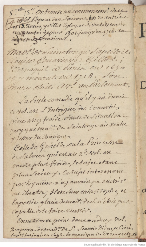 Fig. 7. Poésies diverses de Madame de Sainctonge. Seconde Edition. Tome Premier, Dijon, Antoine de Fay, 1714, page de garde verso.