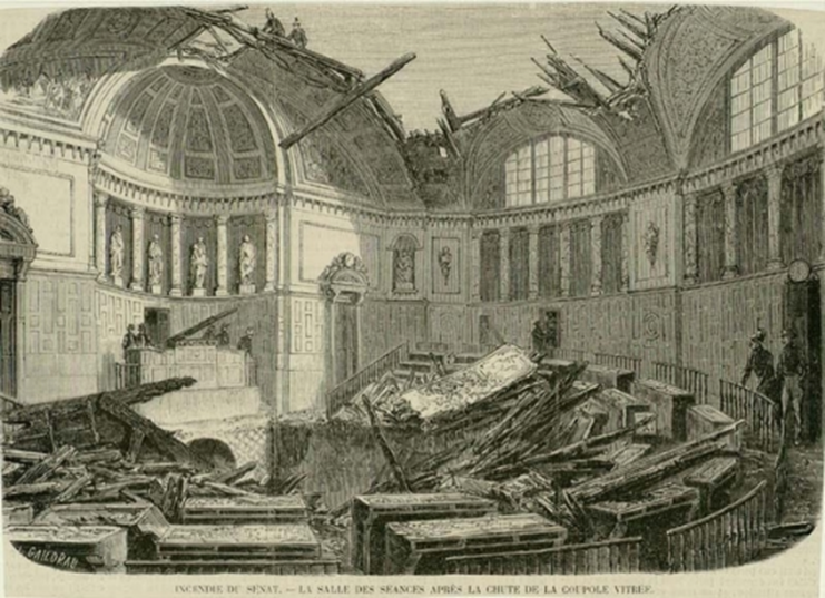 La charpente du Sénat – L’hémicycle s’enflamme en 1859