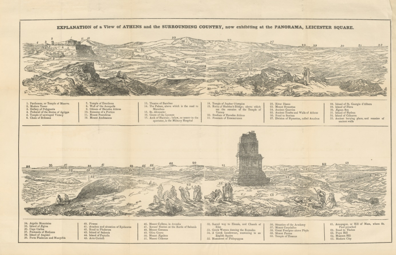 Figure 7. – Robert Burford, « Explanation of a view of Athens and the surrounding country, now exhibiting at the Panorama, Leicester Square ».