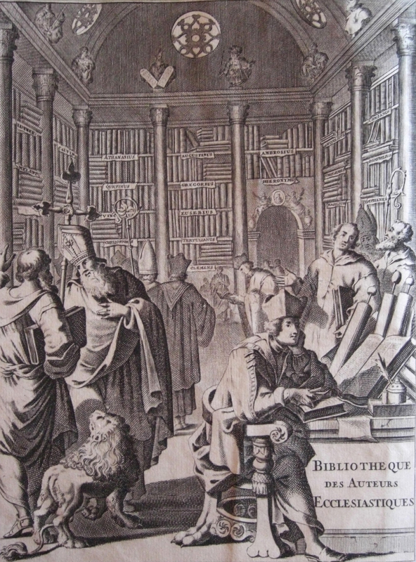 Fig. 1. Frontispice de la Nouvelle Bibliothèque des auteurs ecclésiastiques de Louis Ellies Dupin (1686)