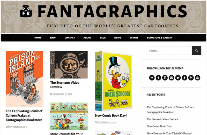 Figure 16 – Copie d’écran du site des éditions Fantagraphics.
