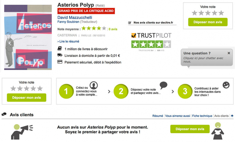 Figure 24 – Copies d’écran du site Internet de Decitre.