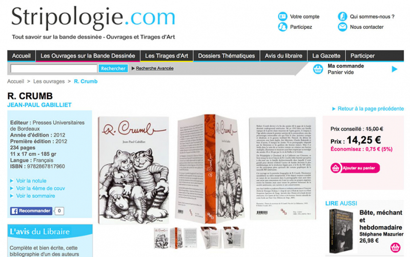 Figure 8 – Capture d’écran de la librairie en ligne Stripologie.