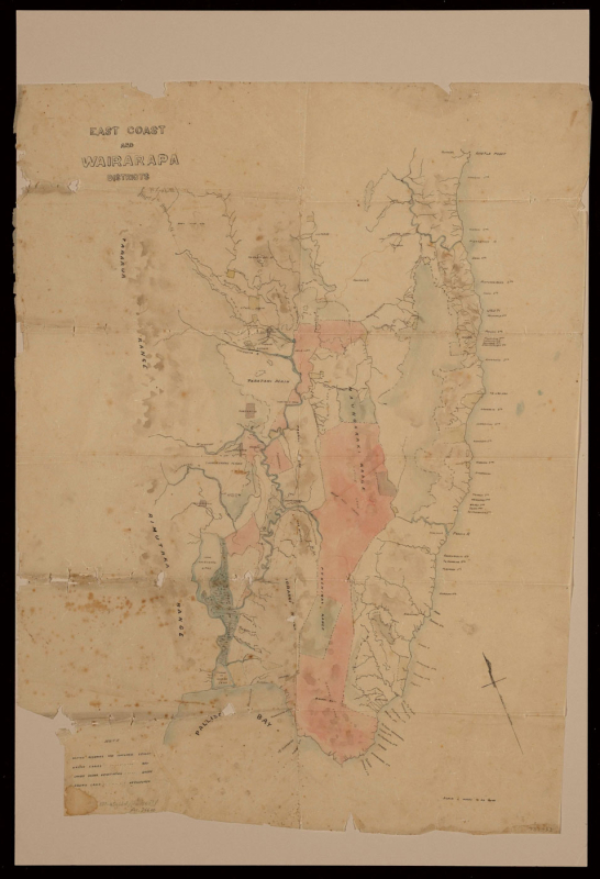 Figure 1. Map of Wairarapa, created c. 1860 by unknown colonist