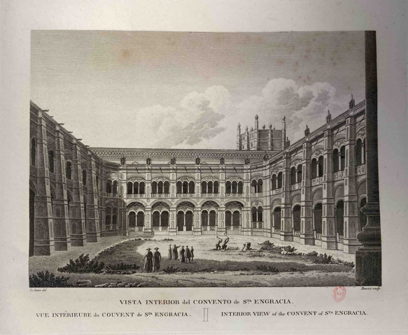 Fig. 2 – Louis-François Lejeune (dessiné par) et [M.A.] Benoist (gravé par). Vue intérieure du couvent de Santa Engracia. Planche de l’ouvrage Voyage pittoresque et historique en Espagne, Paris, P. Didot l’Aîné, 1820