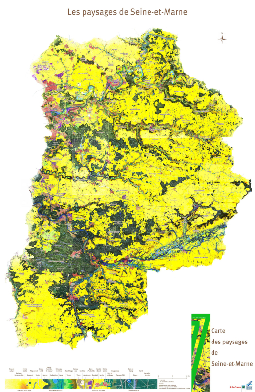 Fig. 7. Carte des paysages de Seine-et-Marne, support : carte IGN série bleue 1/25 000.