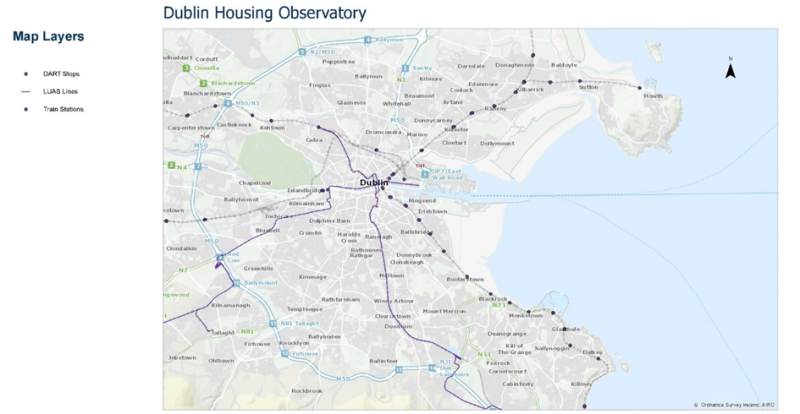 Carte 2 : Les grands axes de transport urbain de Dublin28