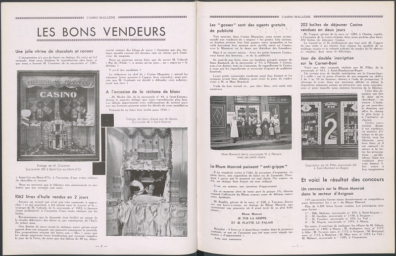 Figure 6 : « Les bons vendeurs », Casino Magazine, no 95, mars 1933, p. 2-3